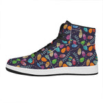 Colorful Easter Eggs Pattern Print High Top Leather Sneakers