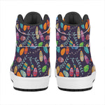 Colorful Easter Eggs Pattern Print High Top Leather Sneakers