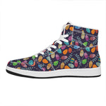 Colorful Easter Eggs Pattern Print High Top Leather Sneakers