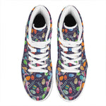 Colorful Easter Eggs Pattern Print High Top Leather Sneakers