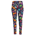Colorful Easter Eggs Pattern Print High-Waisted Pocket Leggings