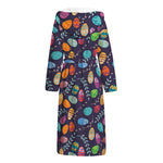 Colorful Easter Eggs Pattern Print Hooded Bathrobe