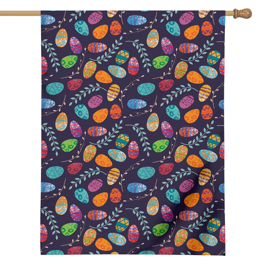 Colorful Easter Eggs Pattern Print House Flag