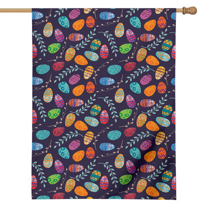 Colorful Easter Eggs Pattern Print House Flag