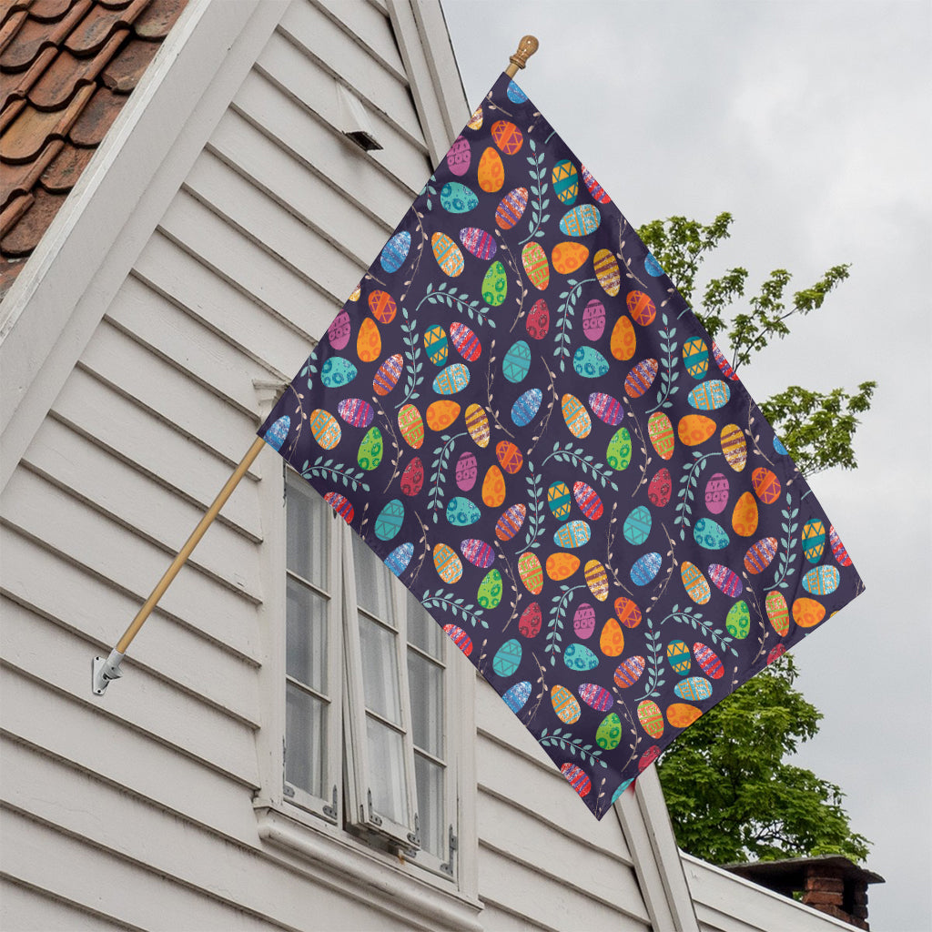 Colorful Easter Eggs Pattern Print House Flag