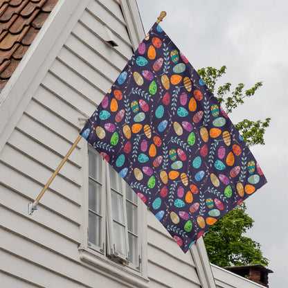 Colorful Easter Eggs Pattern Print House Flag
