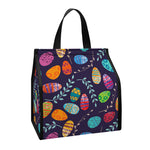 Colorful Easter Eggs Pattern Print Insulated Lunch Tote