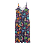 Colorful Easter Eggs Pattern Print Jersey Midi Cami Dress