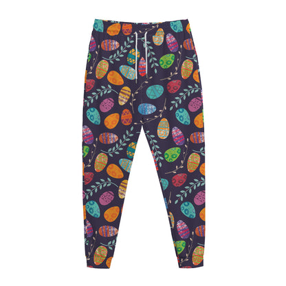 Colorful Easter Eggs Pattern Print Jogger Pants