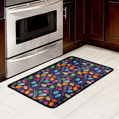 Colorful Easter Eggs Pattern Print Kitchen Mat