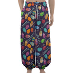Colorful Easter Eggs Pattern Print Lantern Pants