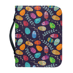 Colorful Easter Eggs Pattern Print Leather Bible Cover