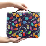 Colorful Easter Eggs Pattern Print Leather Bible Cover