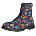 Colorful Easter Eggs Pattern Print Lace-Up Boots