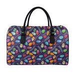 Colorful Easter Eggs Pattern Print Leather Duffle Bag