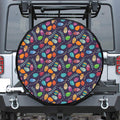 Colorful Easter Eggs Pattern Print Leather Spare Tire Cover