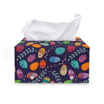Colorful Easter Eggs Pattern Print Leather Tissue Box Cover