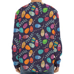 Colorful Easter Eggs Pattern Print Long Sleeve Baseball Jersey