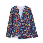 Colorful Easter Eggs Pattern Print Long Sleeve Short Coat