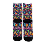 Colorful Easter Eggs Pattern Print Long Socks
