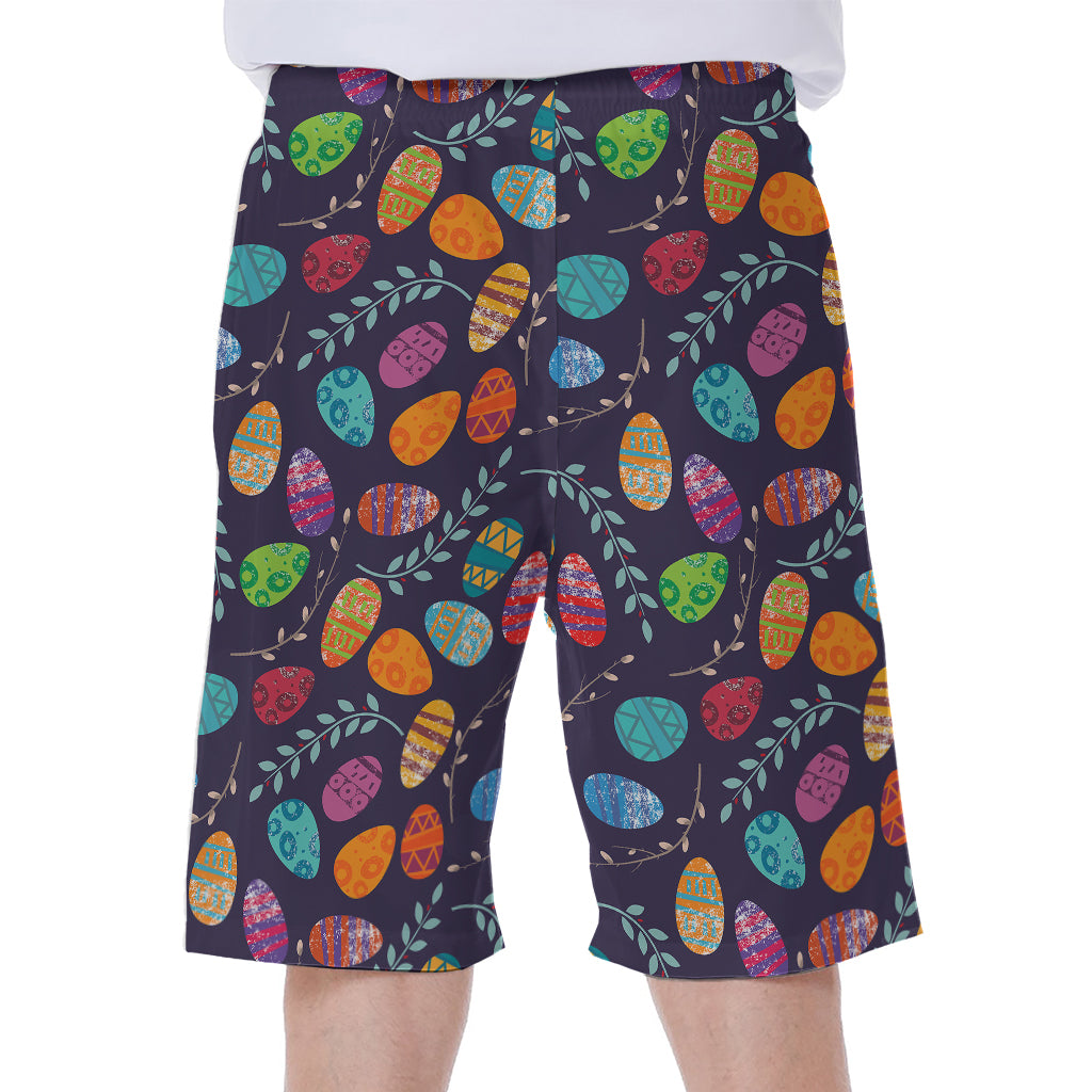 Colorful Easter Eggs Pattern Print Men's Beach Shorts