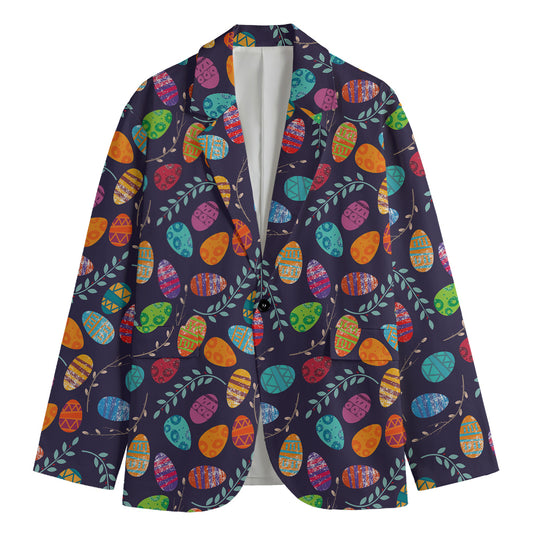 Colorful Easter Eggs Pattern Print Men's Blazer