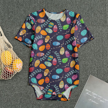 Colorful Easter Eggs Pattern Print Men's Bodysuit