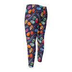 Colorful Easter Eggs Pattern Print Men's Compression Pants