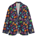 Colorful Easter Eggs Pattern Print Men's Cotton Blazer