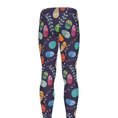 Colorful Easter Eggs Pattern Print Men's leggings