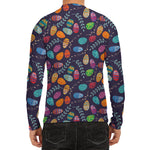Colorful Easter Eggs Pattern Print Men's Long Sleeve Rash Guard