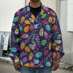 Colorful Easter Eggs Pattern Print Men's Shirt Jacket