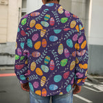 Colorful Easter Eggs Pattern Print Men's Shirt Jacket