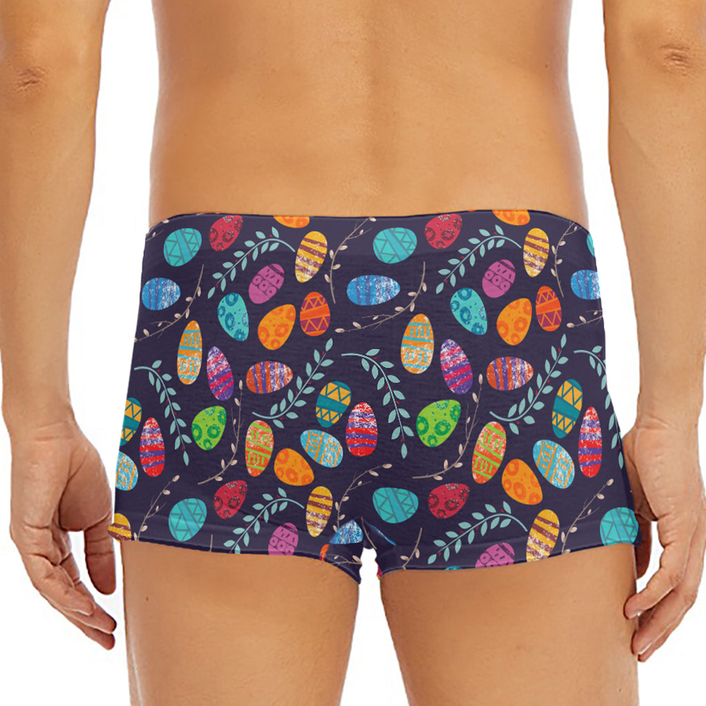 Colorful Easter Eggs Pattern Print Men's Short Boxer Briefs