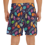 Colorful Easter Eggs Pattern Print Men's Split Running Shorts
