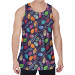 Colorful Easter Eggs Pattern Print Men's Velvet Tank Top