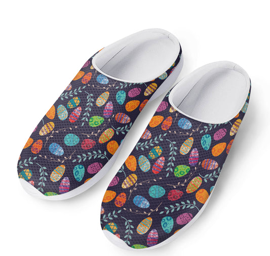 Colorful Easter Eggs Pattern Print Mesh Casual Shoes