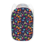 Colorful Easter Eggs Pattern Print Mesh Laundry Hamper