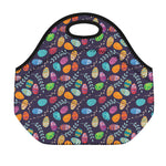 Colorful Easter Eggs Pattern Print Neoprene Lunch Bag