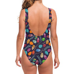 Colorful Easter Eggs Pattern Print One Piece Swimsuit