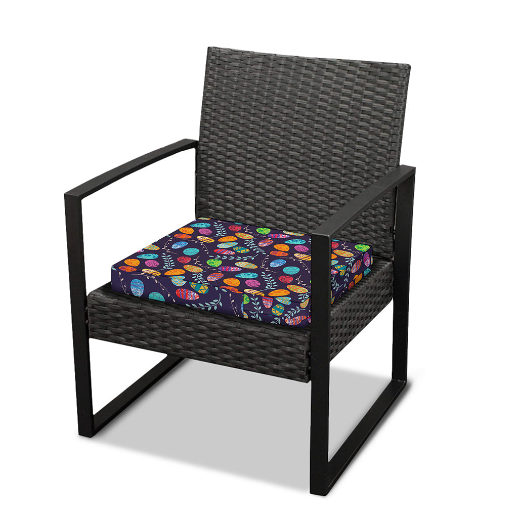 Colorful Easter Eggs Pattern Print Outdoor Seat Cushion Cover