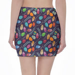 Colorful Easter Eggs Pattern Print Pencil Mini Skirt