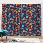 Colorful Easter Eggs Pattern Print Pencil Pleat Curtains