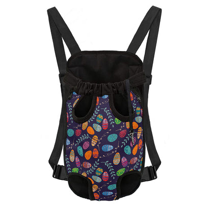 Colorful Easter Eggs Pattern Print Pet Carrier Backpack