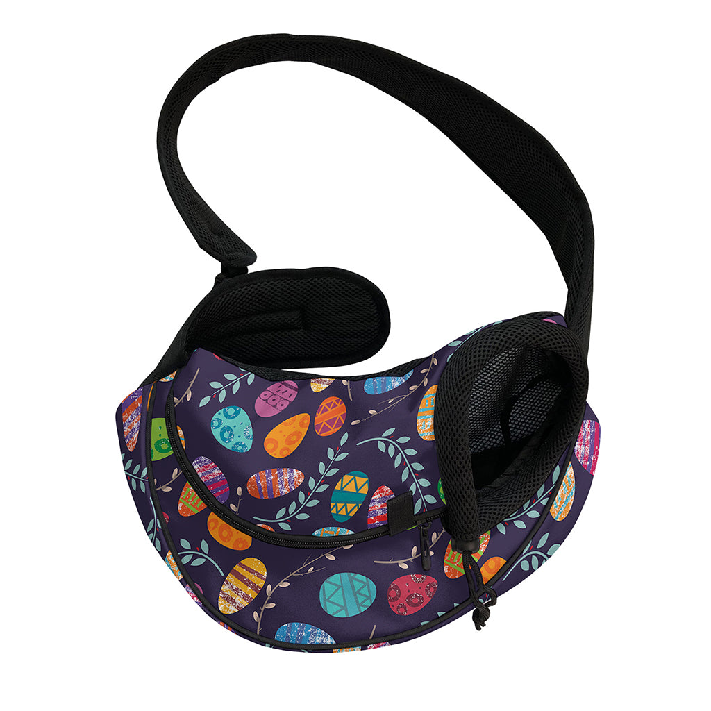 Colorful Easter Eggs Pattern Print Pet Sling Carrier