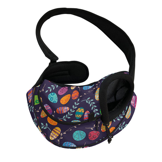 Colorful Easter Eggs Pattern Print Pet Sling Carrier