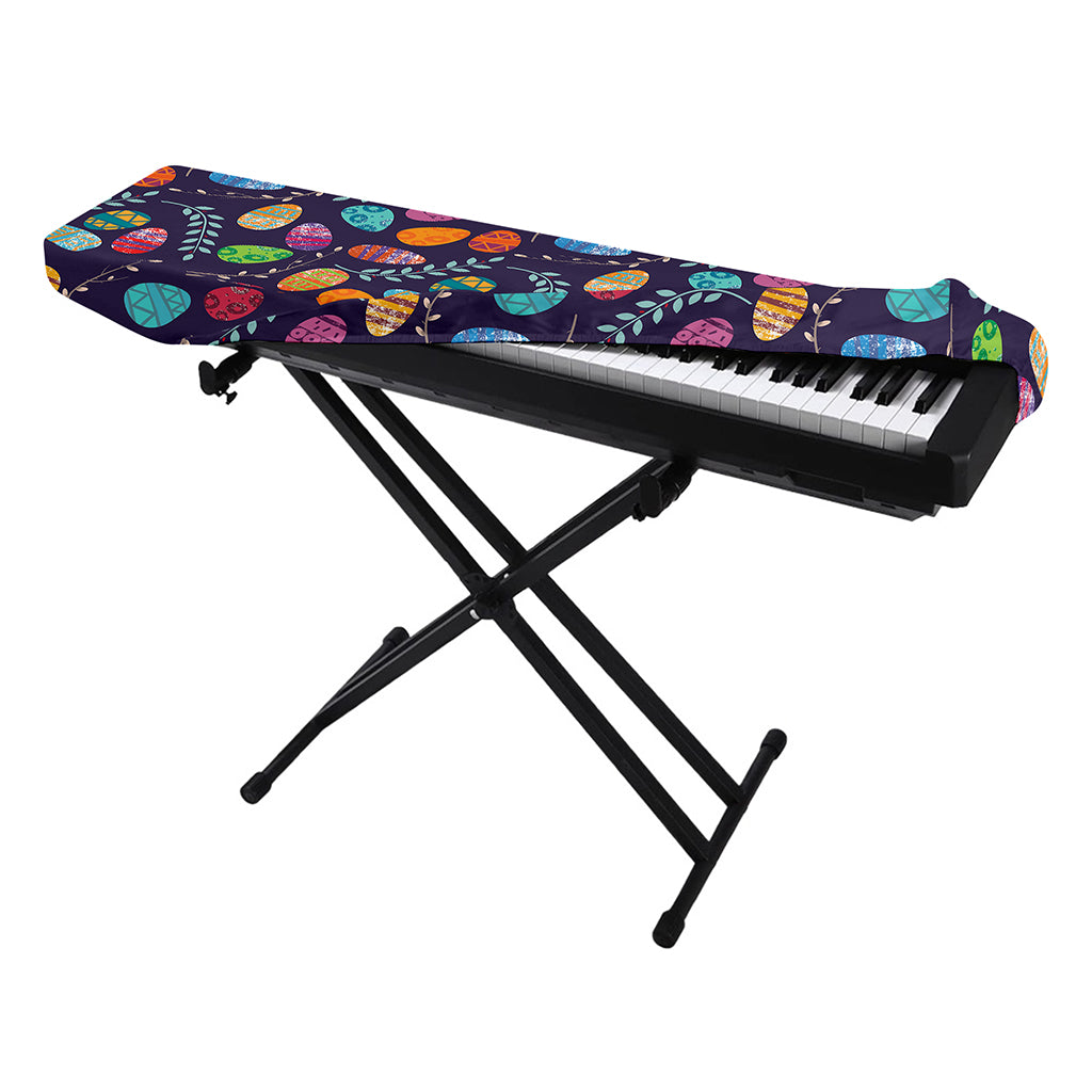 Colorful Easter Eggs Pattern Print Piano Keyboard Cover