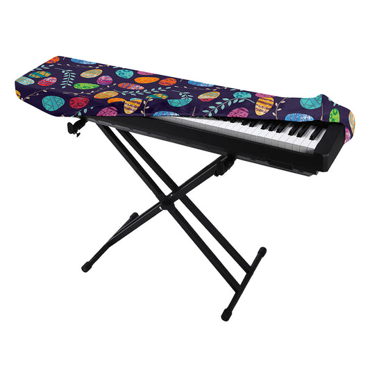Colorful Easter Eggs Pattern Print Piano Keyboard Cover