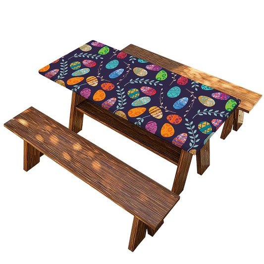 Colorful Easter Eggs Pattern Print Picnic Table Cover