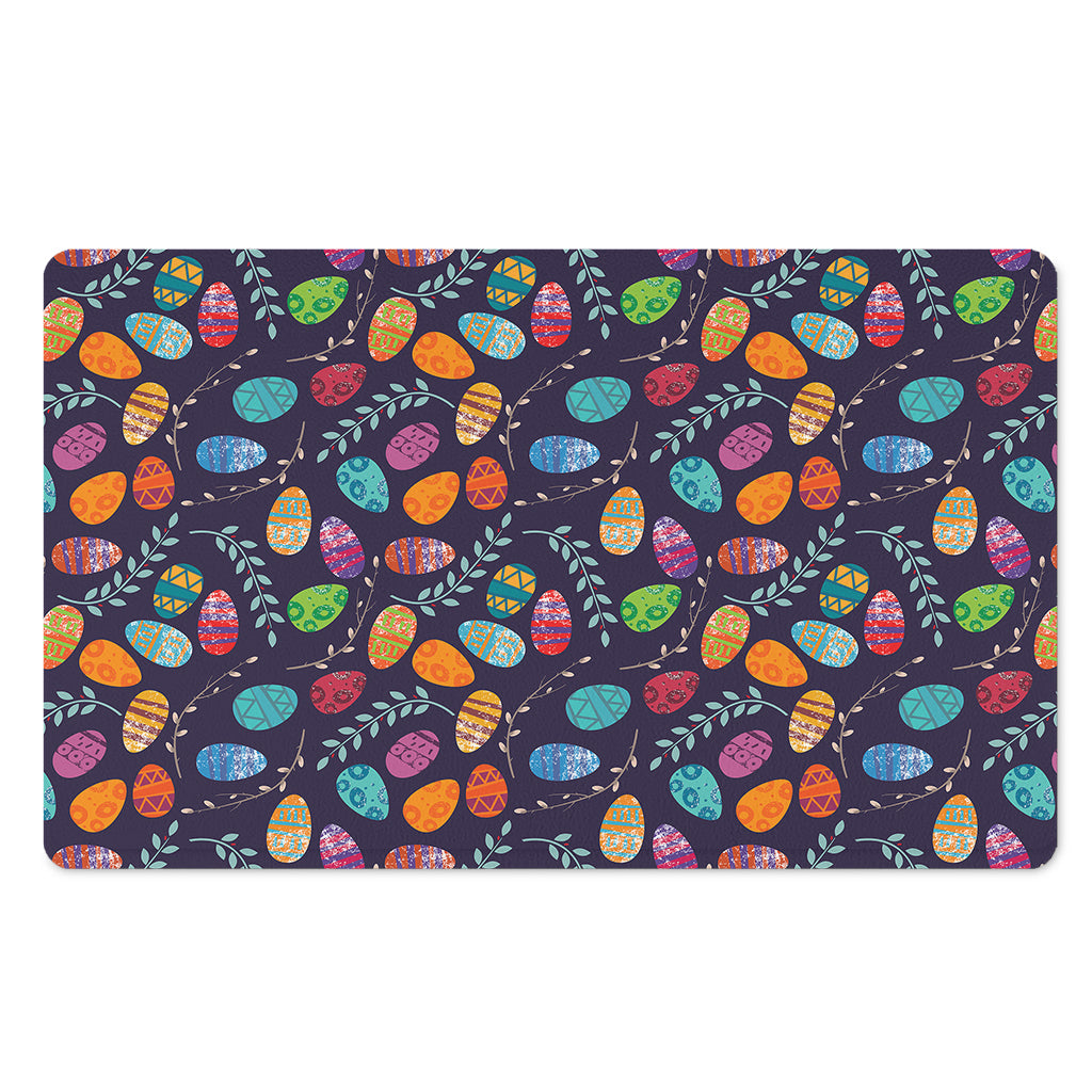 Colorful Easter Eggs Pattern Print Polyester Doormat